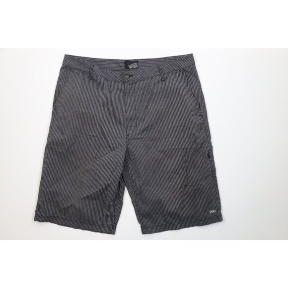 Vintage Vans Skateboarding Mens Size 38 Spell Out Striped Baggy Fit Shorts Gray - Picture 1 of 13